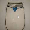 Jar with blue heart Mosaic Insert