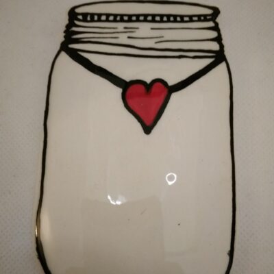Jar with Heart Mosaic Insert