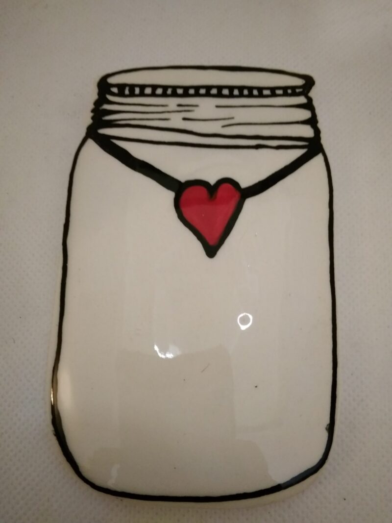 Jar with Heart Mosaic Insert