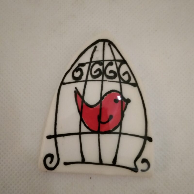 Bird in cage Mosaic Insert