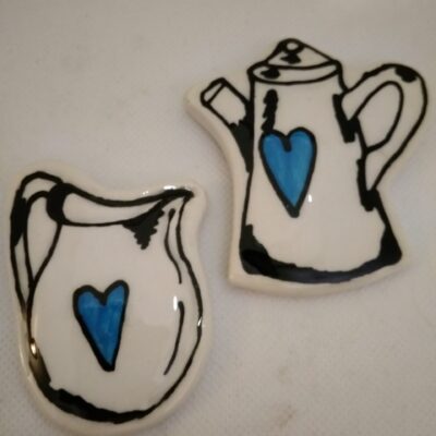 Milk Jug & kettle Blue Mosaic Insert