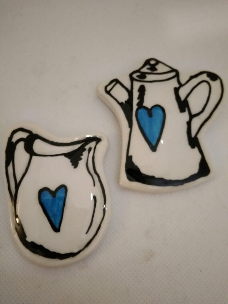 Milk Jug & kettle Blue Mosaic Insert