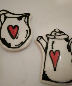 Milk Jug & kettle red Mosaic Insert