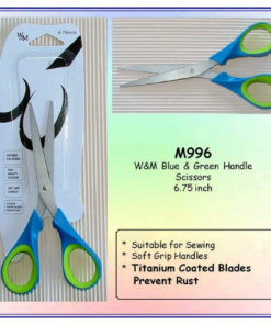 6.75 inch BLUE & GREEN Handle Scissors
