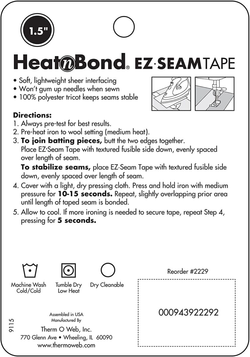 HeatnBond EZ Seam Iron-On Fusible Sheer Batting and Seam Tape - Image 4