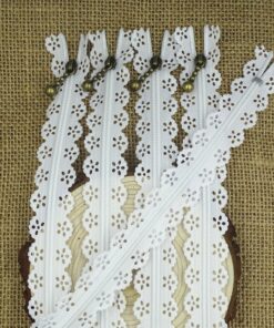 Lace Nylon Zipper 20cm White