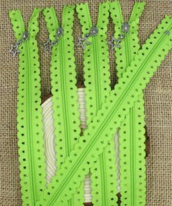 Star Lace Nylon Zipper 30cm Green