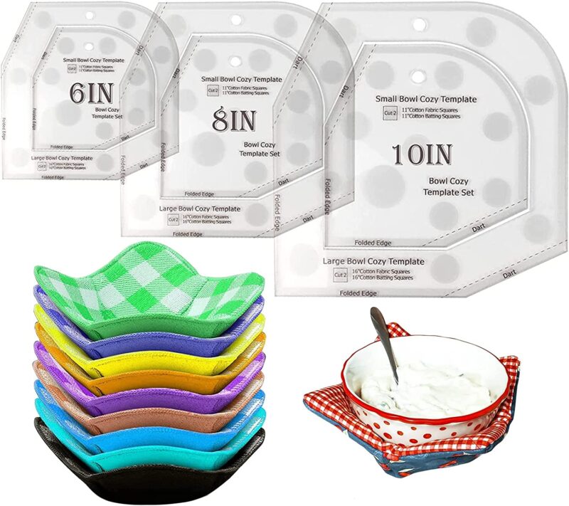 Bowl Cozy Template Cutting Ruler Set, 3Pcs Acrylic