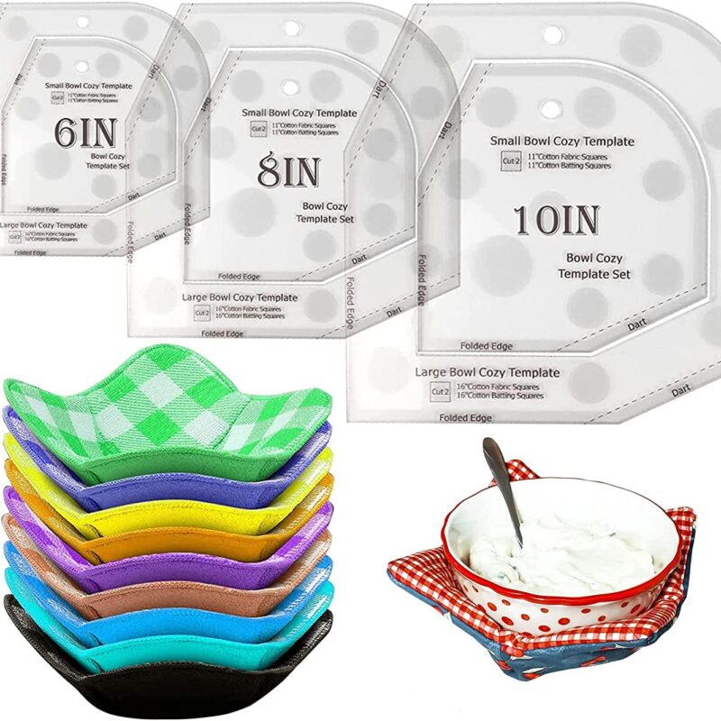 Bowl Cozy Template Cutting Ruler Set, 3Pcs Acrylic