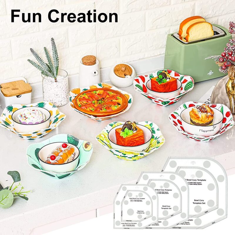 Bowl Cozy Template Cutting Ruler Set, 3Pcs Acrylic - Image 2