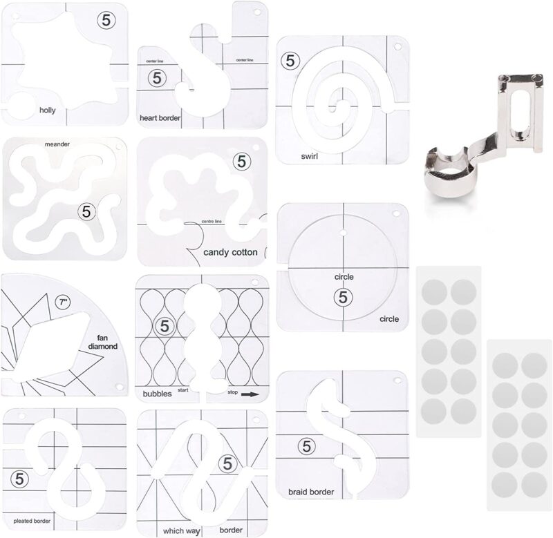 14 PCs Free Motion Quilting Template Set