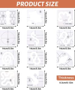 Alternative view of 14 PCs Free Motion Quilting Template Set