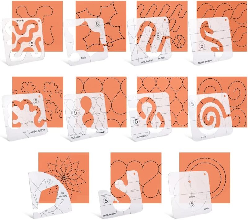14 PCs Free Motion Quilting Template Set - Image 4