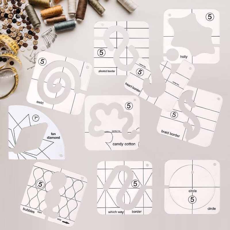 14 PCs Free Motion Quilting Template Set - Image 5