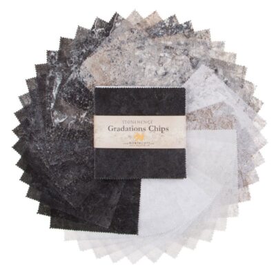Stonehenge Gradations Graphite Chips - 5" Charm pack