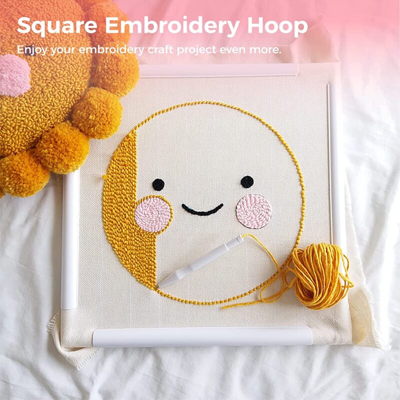 3PCS - 3 Size Square Embroidery Hoops, 6"x6'', 8"x8", 11"x 11" Plastic Cross Stitch Snap Frames - Image 4
