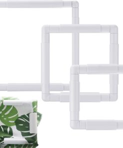 3PCS - 3 Size Square Embroidery Hoops, 6"x6'', 8"x8", 11"x 11" Plastic Cross Stitch Snap Frames