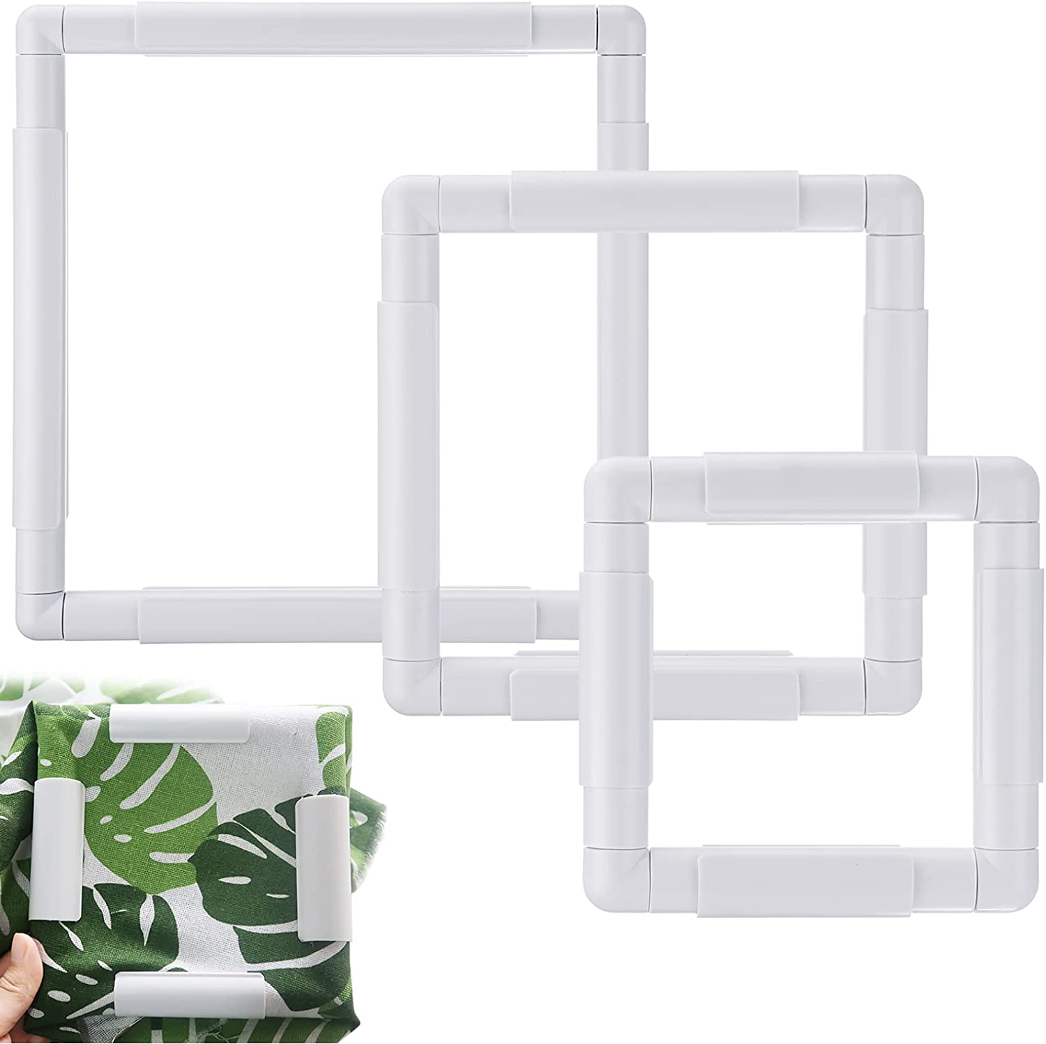 Square Embroidery Hoop 3 Pieces Cross Stitch Hoops and Frames White  Rectangular Cross Stitch Hoop Embroidery Snap Frame DIY Sewing Tools for  Quilting Silk-Painting, 6 x 6, 8 x 8, 11 x 11 Inch - Yahoo Shopping