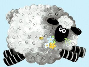 Lewe the Ewe - Sheep Play Mat Light Blue Panel