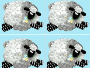 Lewe the Ewe - Sheep Blocks Light Blue Panel