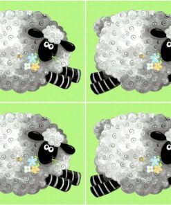 Lewe the Ewe - Sheep Blocks Light Green Panel