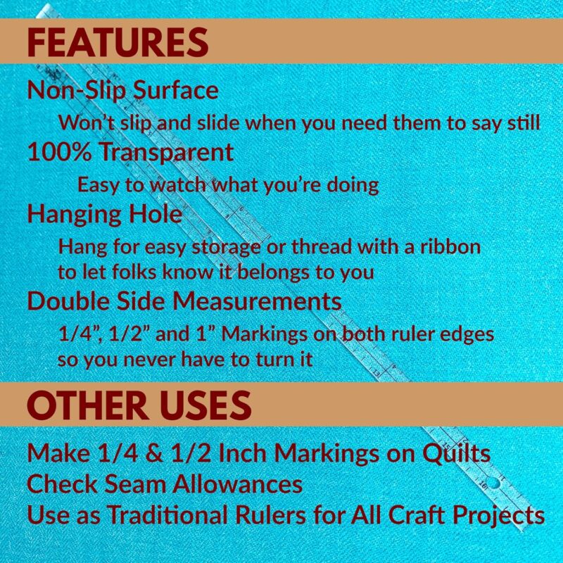 Madam Sew Exclusive - Quarter-Inch Patchwork Sewing Ruler Set - Image 7