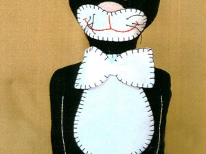 Cat Doorstop 38cm Printed Pattern