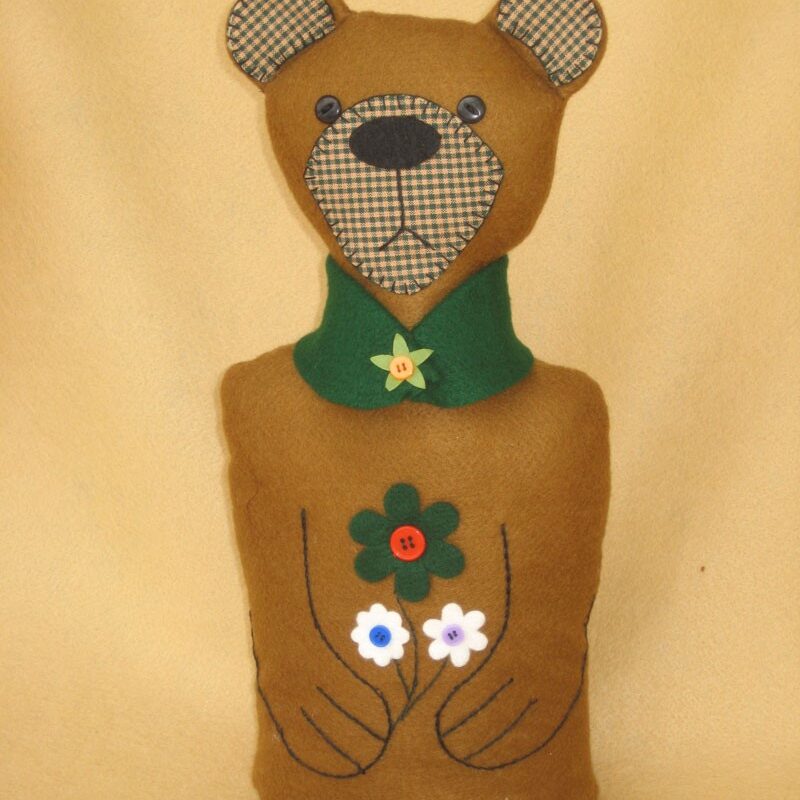 Bear Doorstop 38cm Printed Pattern
