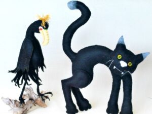 Squark Bird & Cosmic Cat Printed Pattern