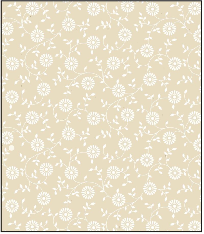 White on Cream Fabric 62201