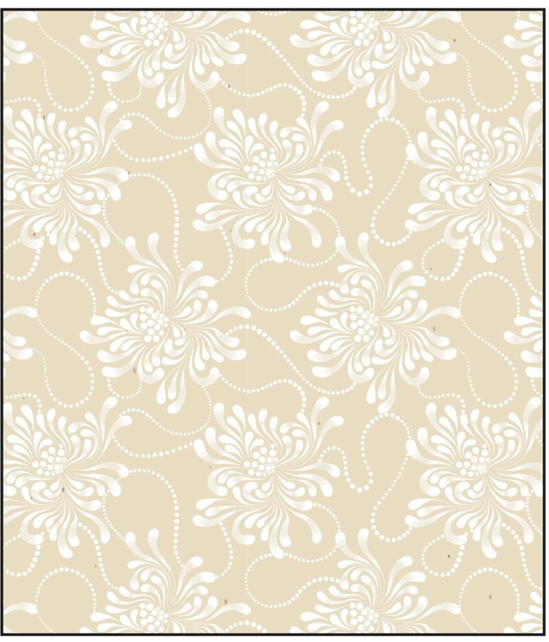 White on Cream Fabric 62801