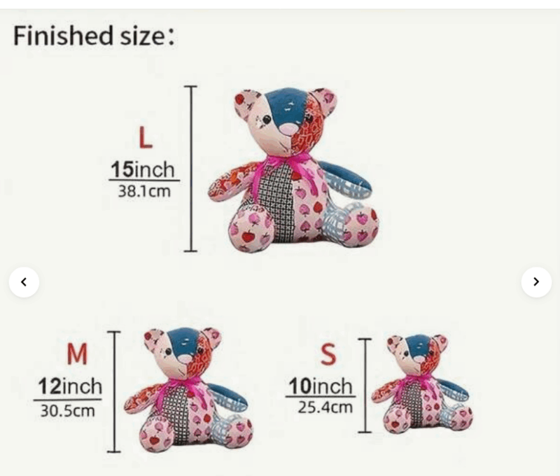 10pcs/Set Memory Bear - M (12" - 30.5cm) Template Ruler Set - Image 8