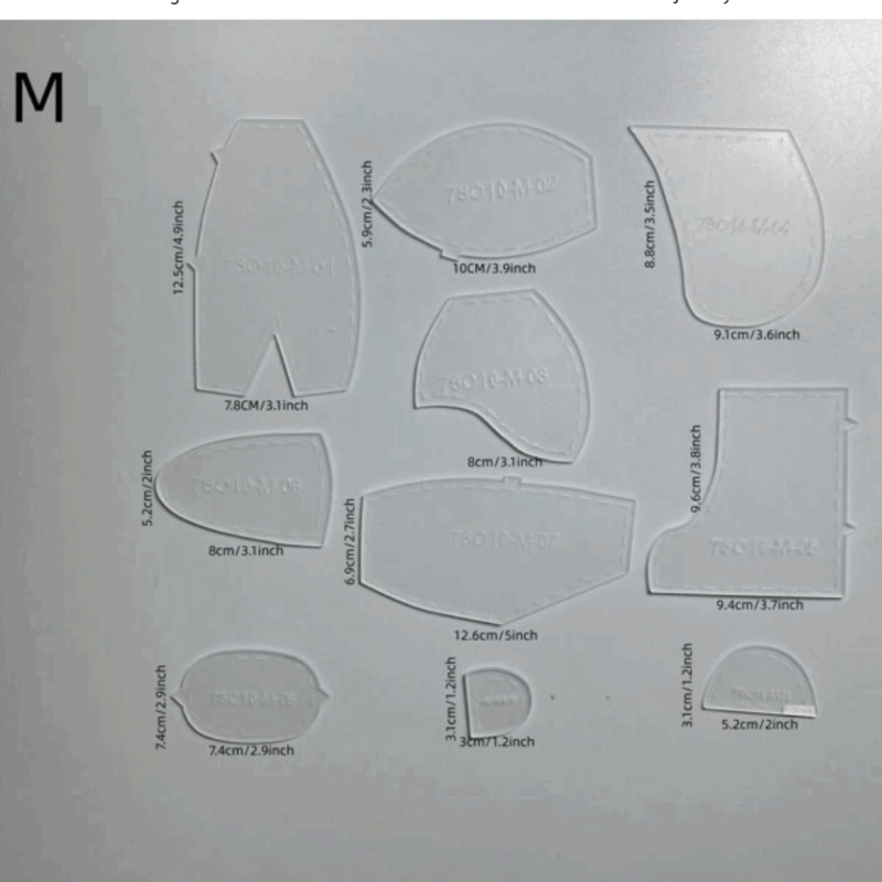 10pcs/Set Memory Bear - M (12" - 30.5cm) Template Ruler Set - Image 2