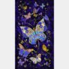 Wings of Gold - Butterfly Navy Metallic Panel