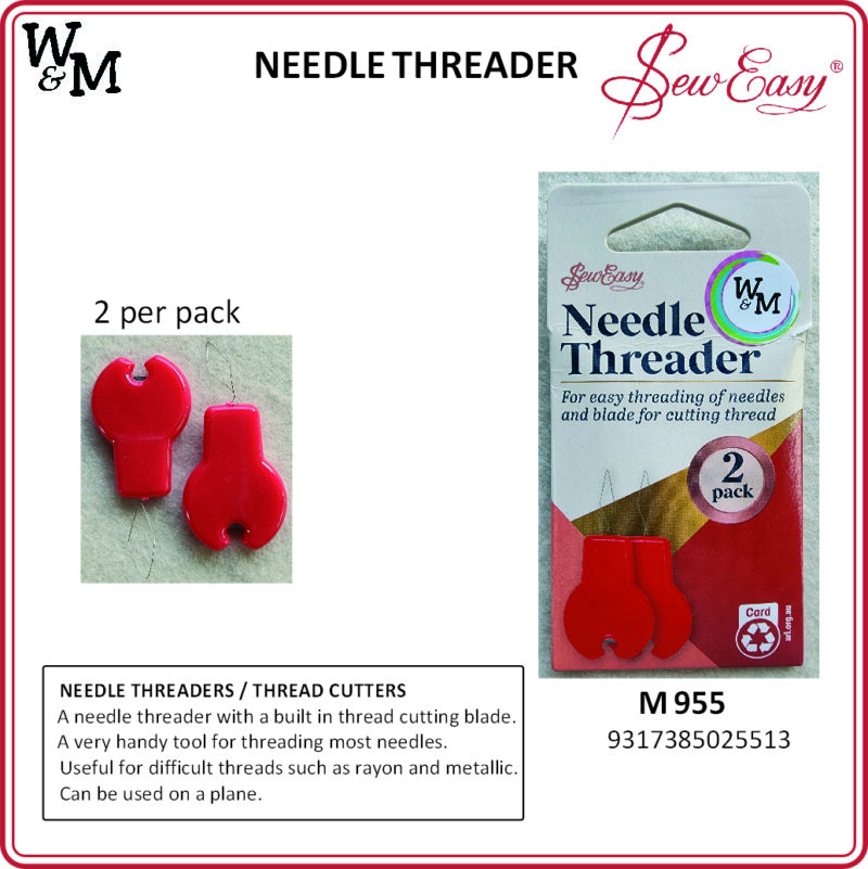 Sew Easy Needle Threader 2 p/pack