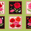 Merry Poppies - Butterfly Floral Panel
