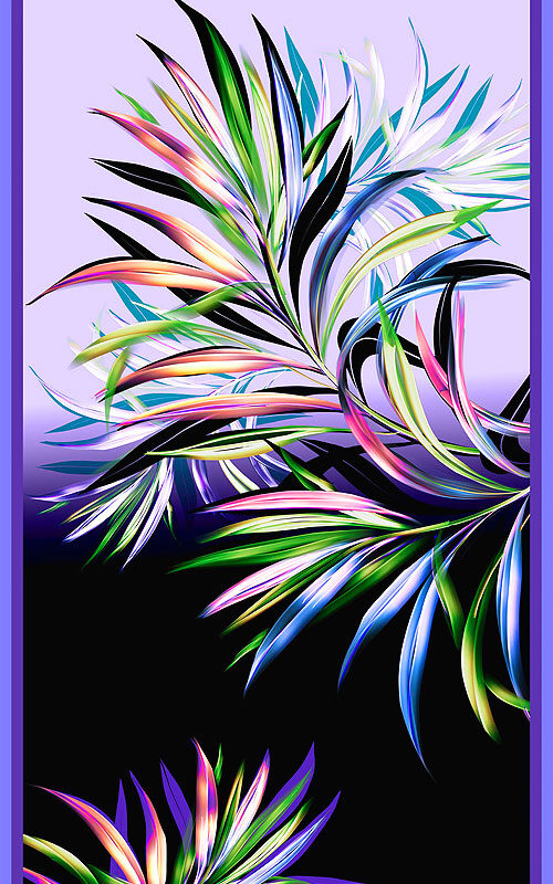 Posh Palms - Columbine Purple panel