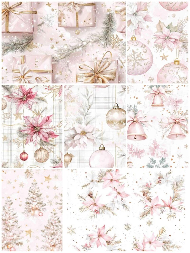 Pink Christmas Fat Quarter bundle