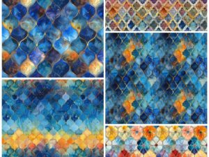 QB Moroccan Blues Fat Quarter bundle