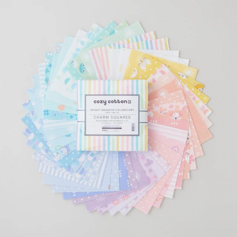 Cozy Cotton Flannels Bright Rainbow Charm Pack