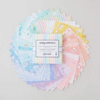 Cozy Cotton Flannels Bright Rainbow Charm Pack