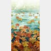 Autumn Breeze - Leaves Ombre Teal Multi Panel