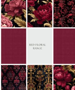 QB Red Floral Fat Quarters