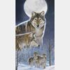 Wild at Heart - Wolves Dark Blue Multi Panel