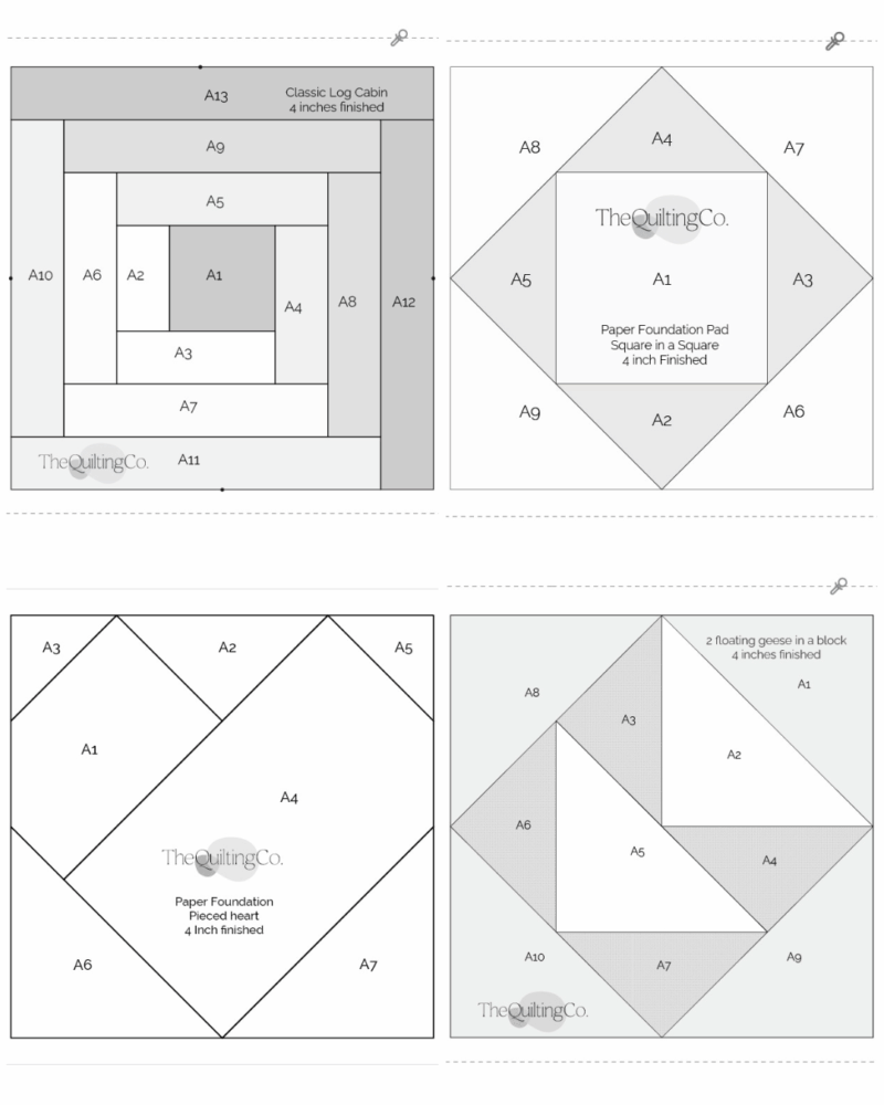 Paper Foundation Piecing Papers – 4 Inch