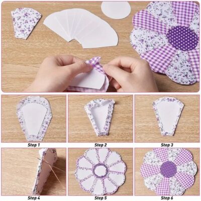 Alternative view of EPP Flower Shape paper templates