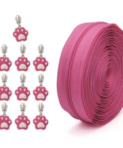 Paw Zipper Set Rose Red