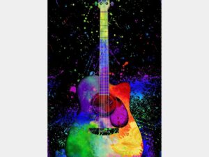 Painted Guitar Black Panel