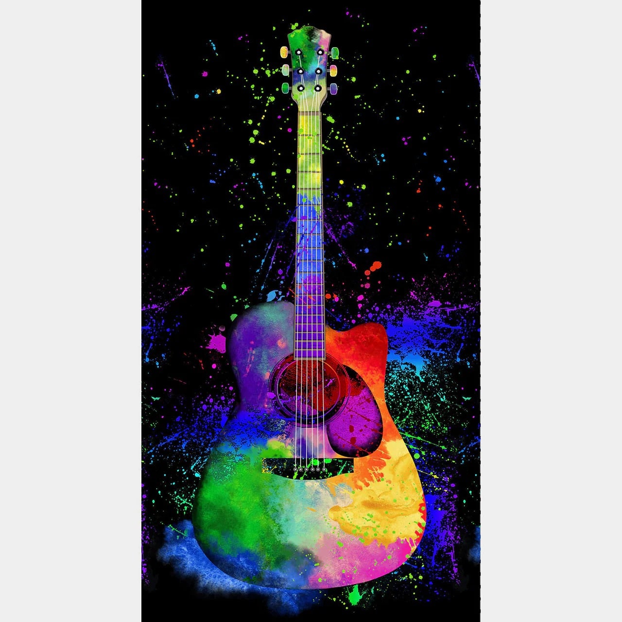 Painted Guitar Black Panel
