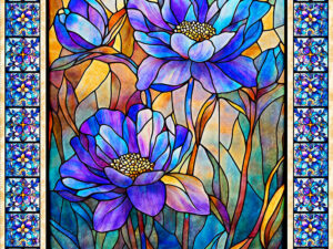 Mosaic Blooms Stained Glass Panel